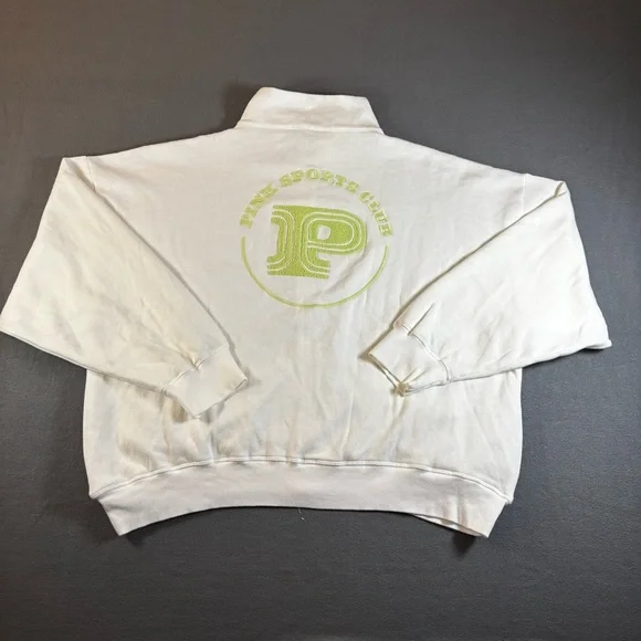 Victoria's Secret Pink Sports Club Full Zip Sweatshirt White XL - Picture 2 of 9